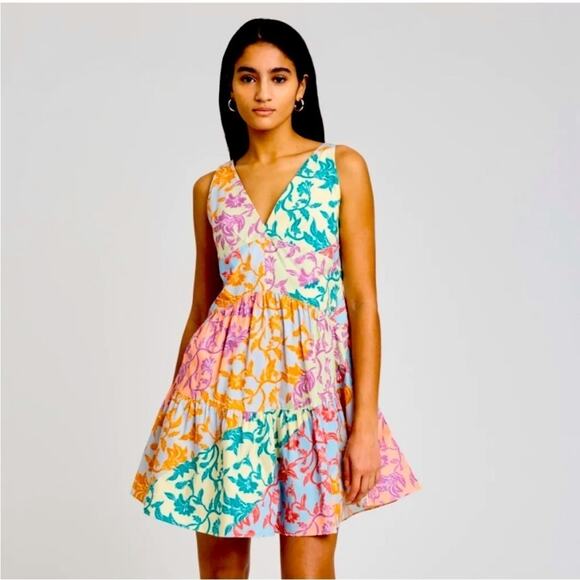 Derek Lam 10 Crosby COLETTE A-LINE DRESS‎ IN MULTICOLOR Size 2 NWT - Picture 1 of 10